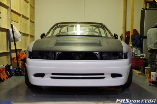 Some initial test-fitment of the front-end. Good thing about race cars is they don't need headlights!