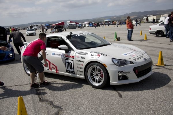 Cat running the BRZ in Ladies 3 Class with Jon as Pit Crew